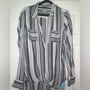 Blue/Grey and White Striped long Sleeve